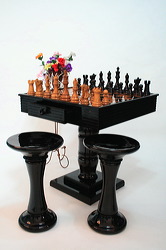 dark color wooden chess table