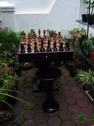 outdoor chess table