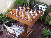 wooden chess table