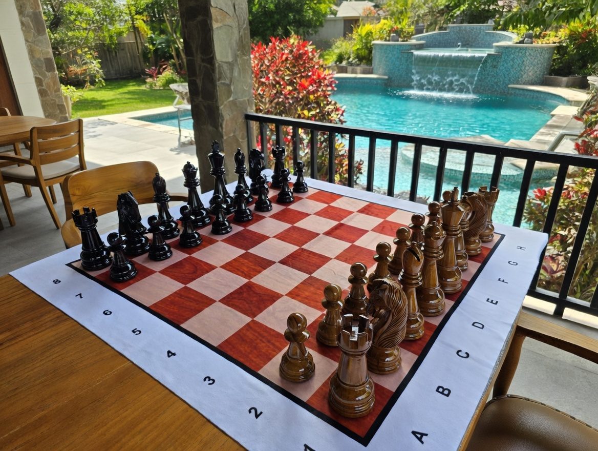 Thumbnail for A Game of Elegance: Teakwood Chess in the Patio