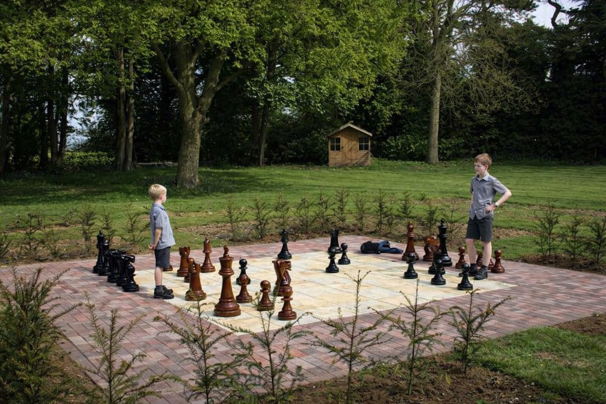 Thumbnail for A Garden Game of Grandeur: The 60 cm Teak Chess Experience