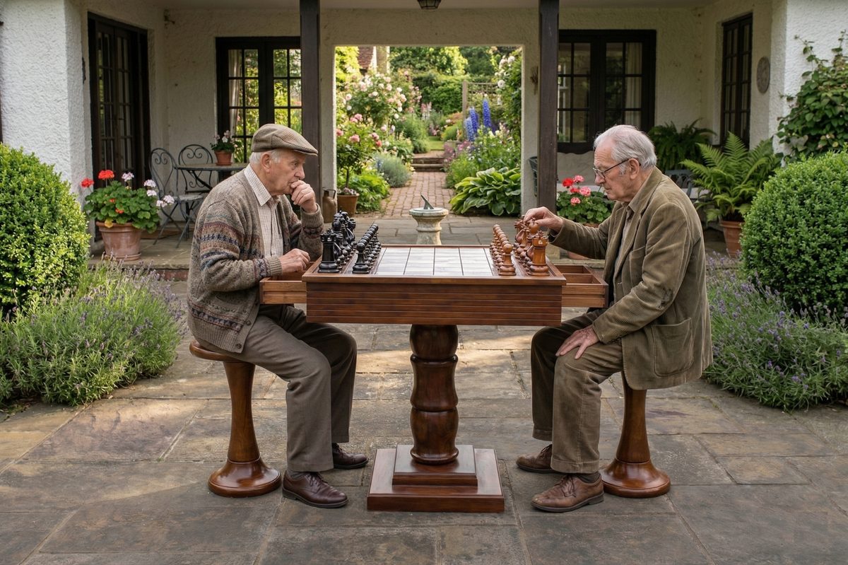 Thumbnail for A Garden Retreat with Teakwood Jumbo Chess