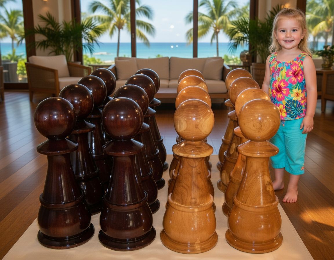 Thumbnail for Giant Chess Pieces and a Little Explorer_ A Playful Escape at a Tropical Resort