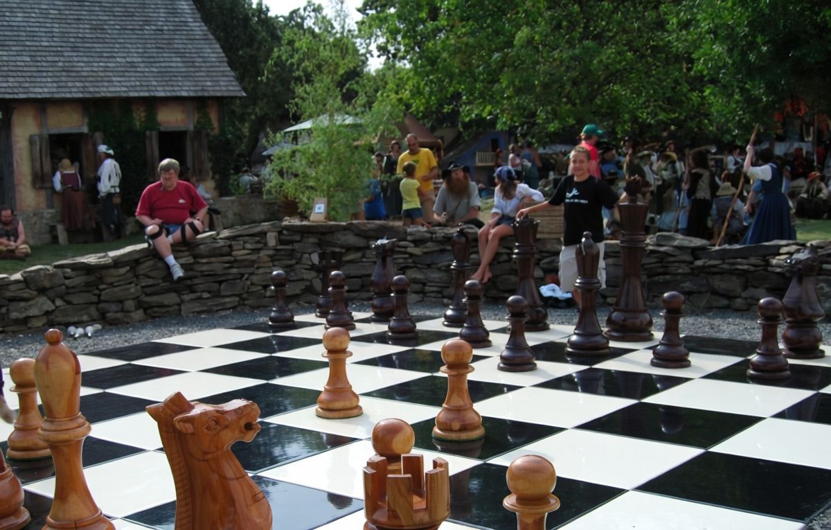 Thumbnail for Giant Chess Set Takes Center Stage_ A 120cm Teak Wood Masterpiece
