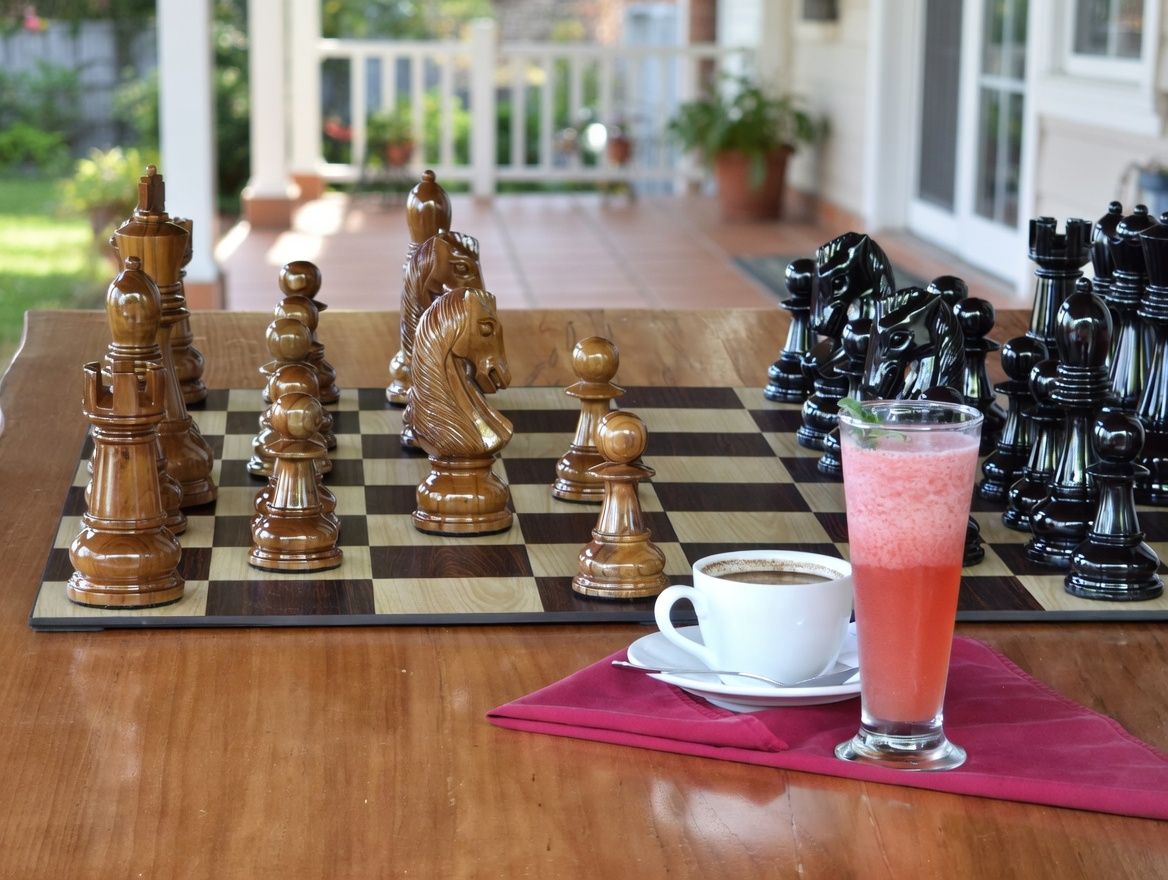 Thumbnail for Leisure Refined_ Teakwood Chess with Coffee and Juice