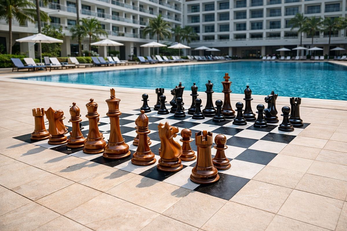 Thumbnail for Luxury Outdoor Chess_ Elevating Hotel Leisure with Teak Elegance