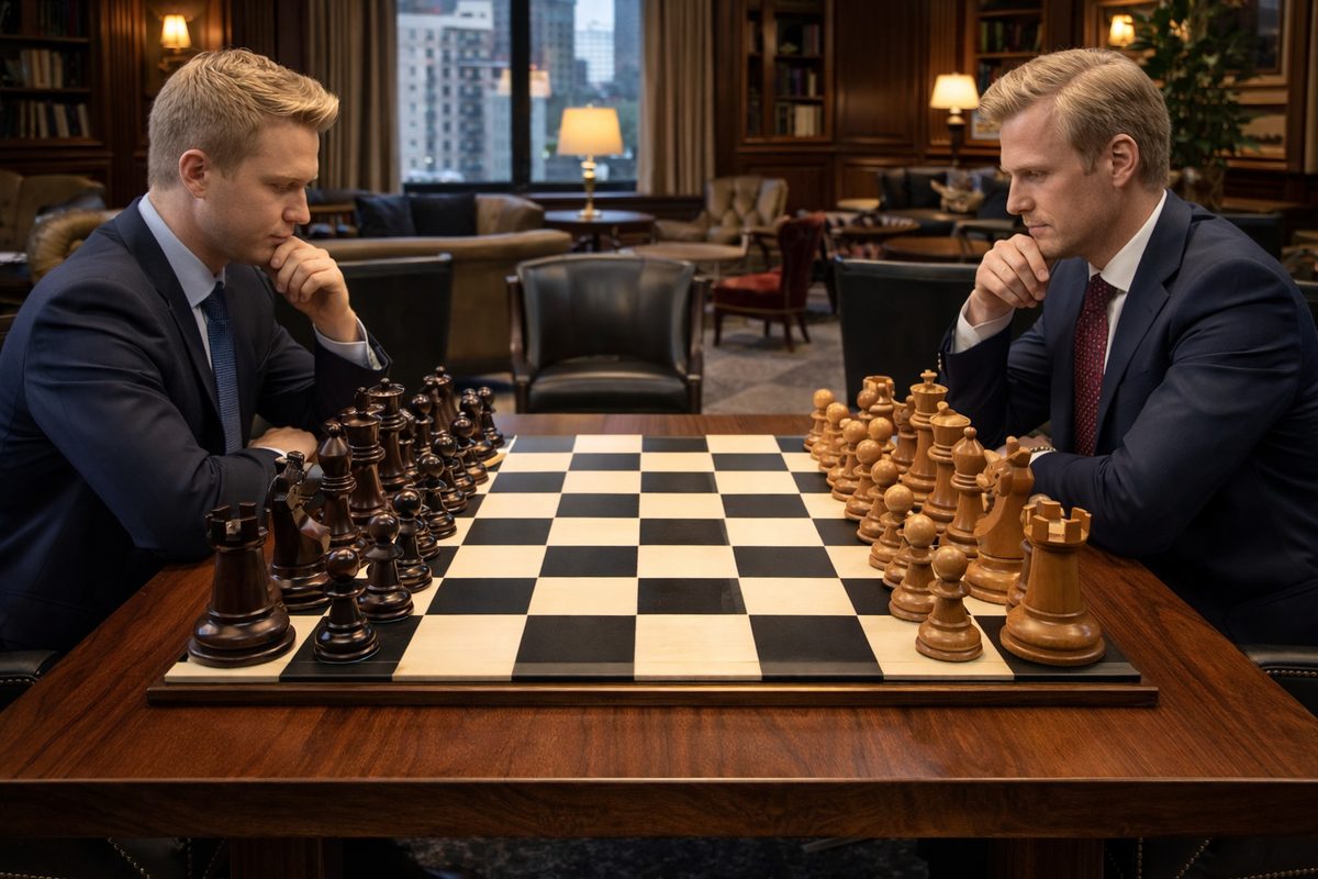 Thumbnail for Strategic Elegance: Teakwood Chess in the Executive Office