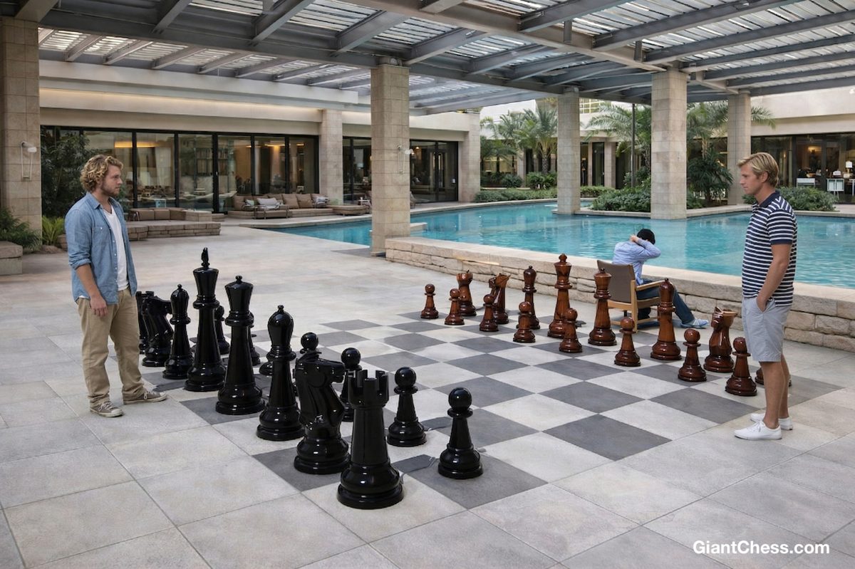 Thumbnail for Teakwood Giant Chess: A Luxury Game for Modern Spaces