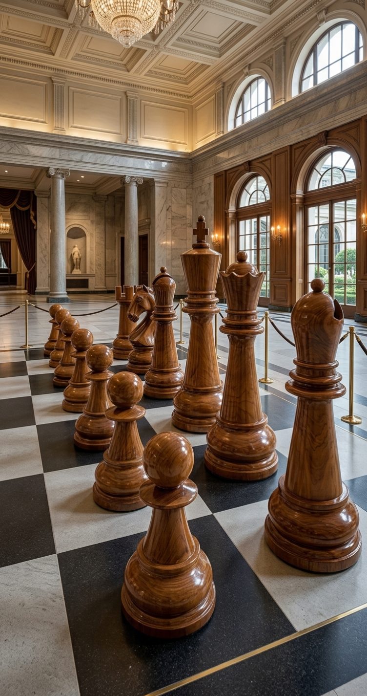Thumbnail for Teakwood Giant Chess: A Statement in Indoor Décor