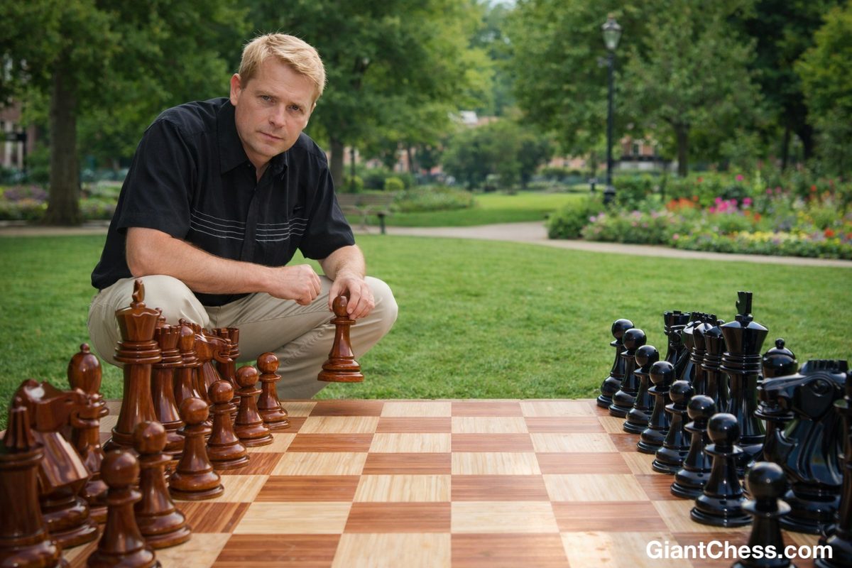 Thumbnail for Teakwood Giant Chess: Elevating Strategy into Luxury