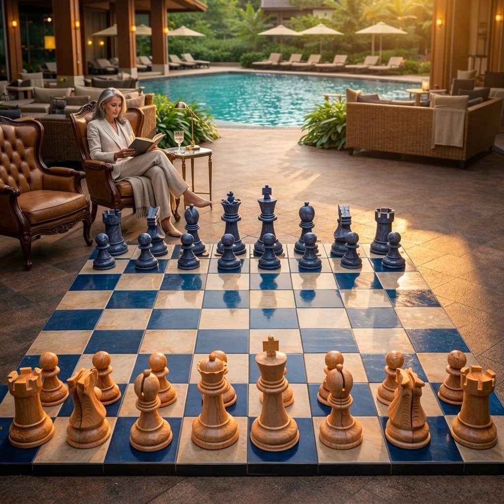 Thumbnail for Teakwood Giant Chess in Marble Finish: A Luxury Statement