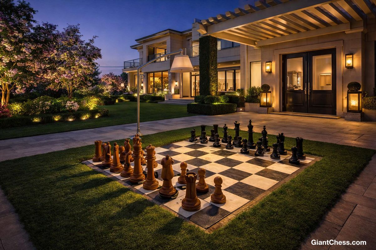 Thumbnail for Teakwood Giant Chess: Where Luxury Meets Strategy