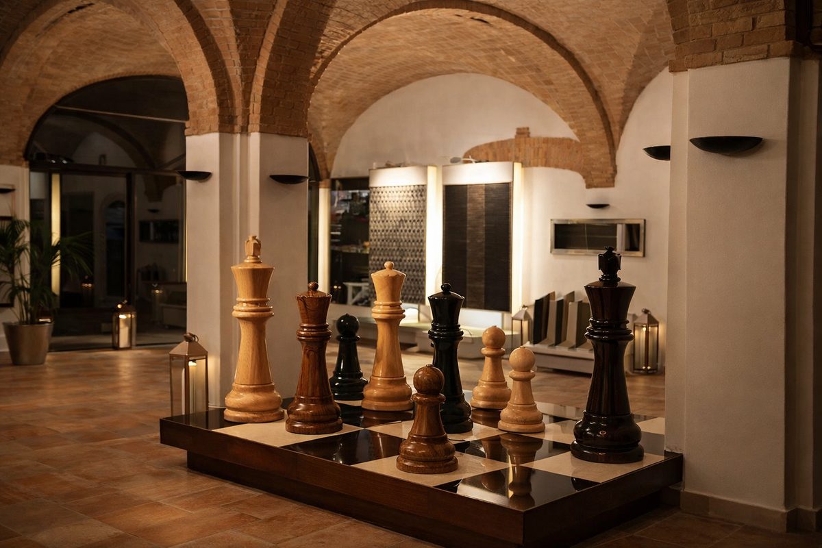 Thumbnail for The Art of Indoor Grandeur — GiantChess.com's Teakwood Elegance