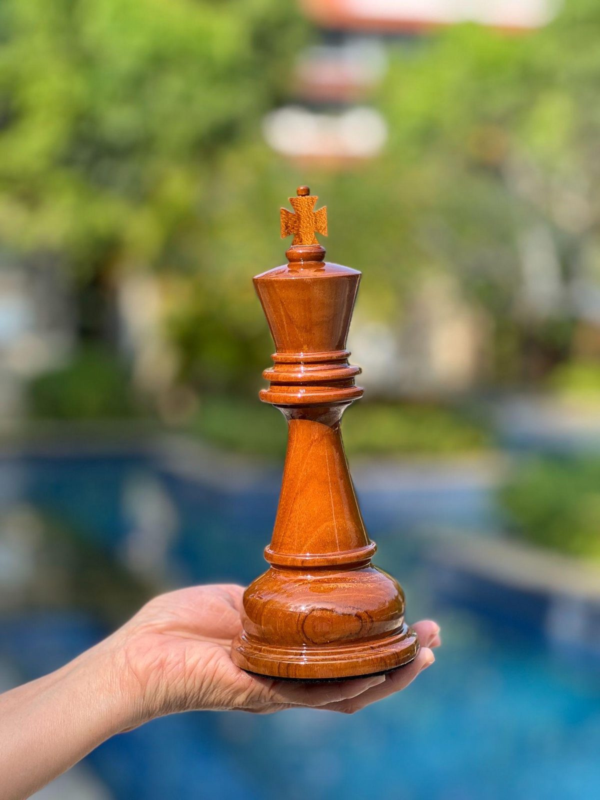 Thumbnail for The Elegance of the 20cm Teak Wood King: A Masterpiece in Every Move