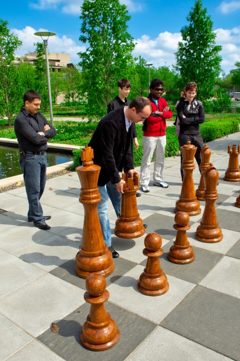 Thumbnail for The Grandeur of Teakwood Chess: A 120cm King in the Open Air