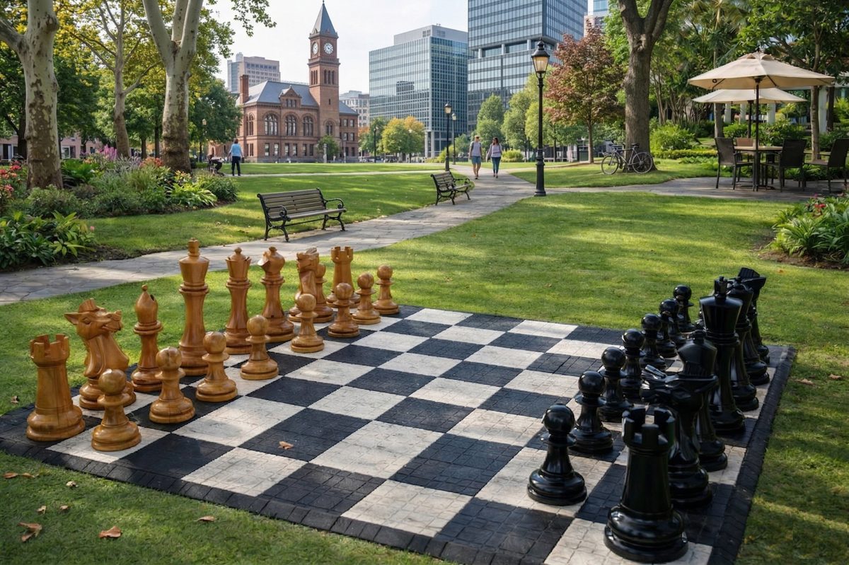 Thumbnail for The Majesty of Teak: A Garden Transformed by Giant Chess