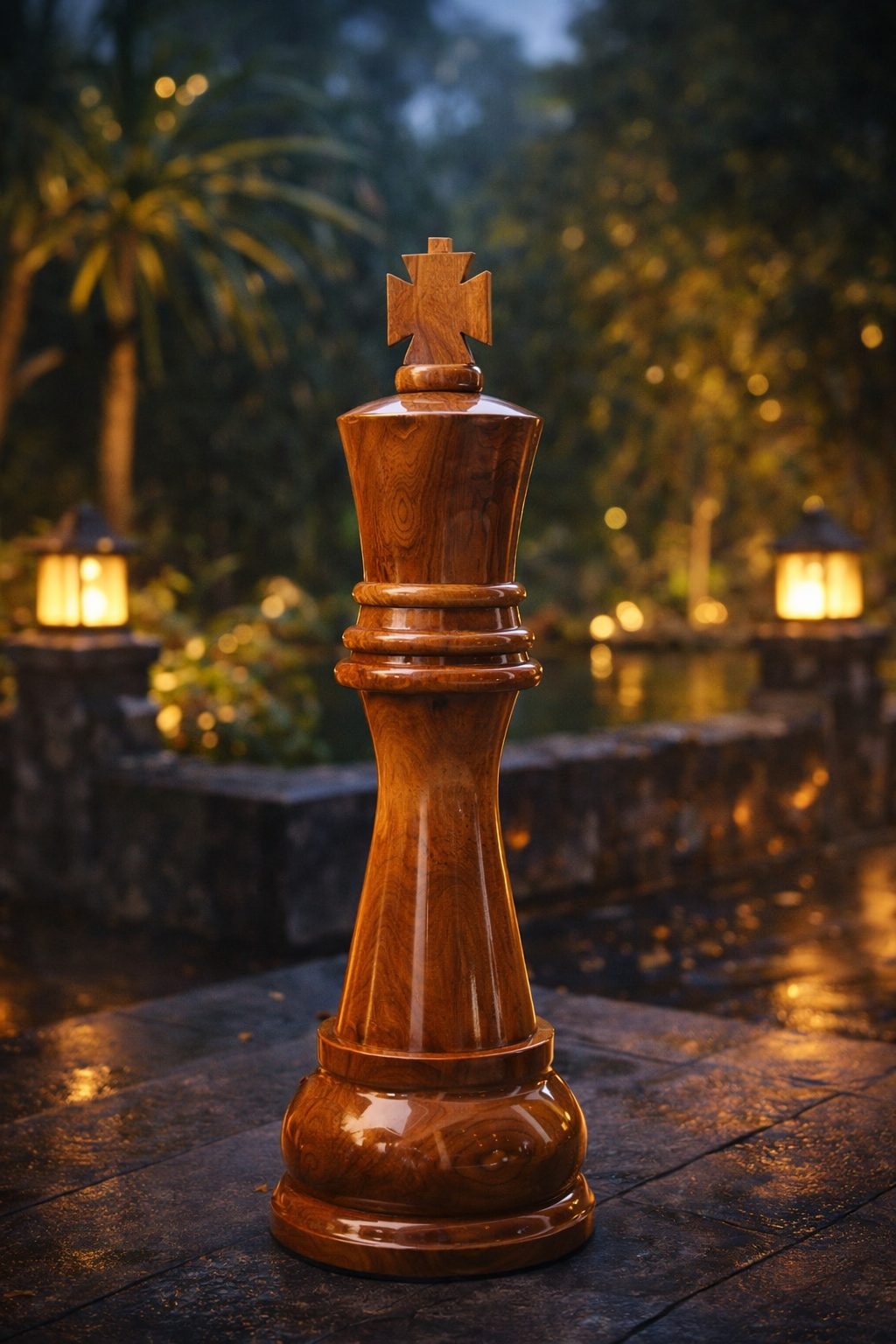 Thumbnail for The Majesty of Teakwood Chess in the Garden