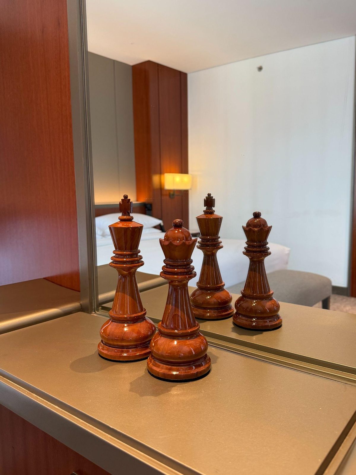 Thumbnail for Timeless Elegance: King and Queen from the 20cm Giant Teak Wood Chess Set