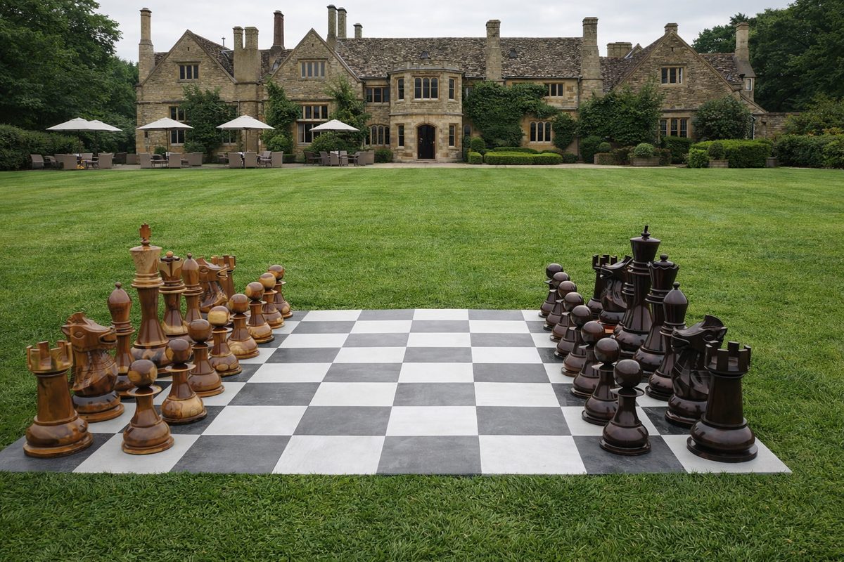 Thumbnail for Timeless Strategy Meets Heritage Charm: Giant Chess at a Classic Resort