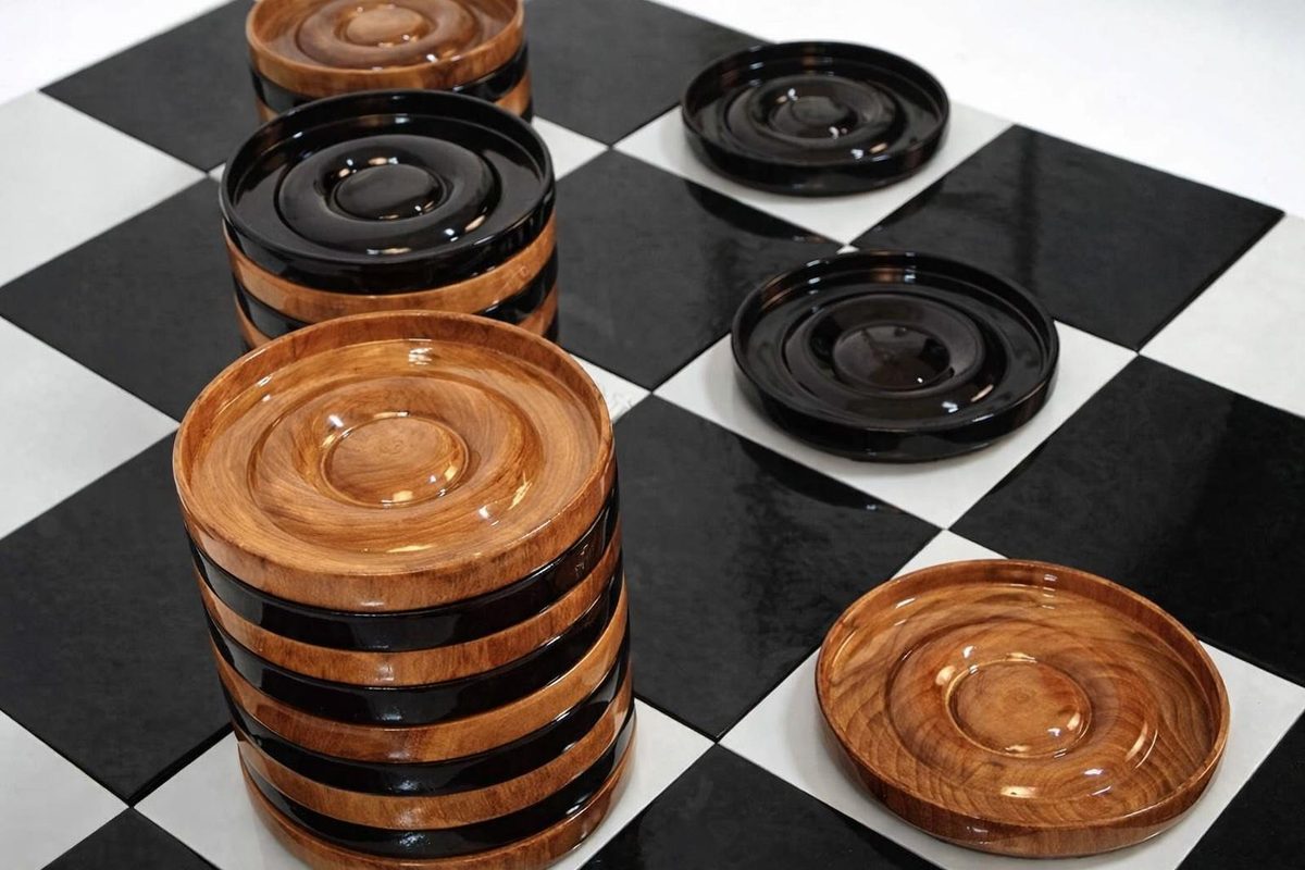 Thumbnail for Tiny Discs, Big Fun: A Teak Checkers Game Kids Will Love